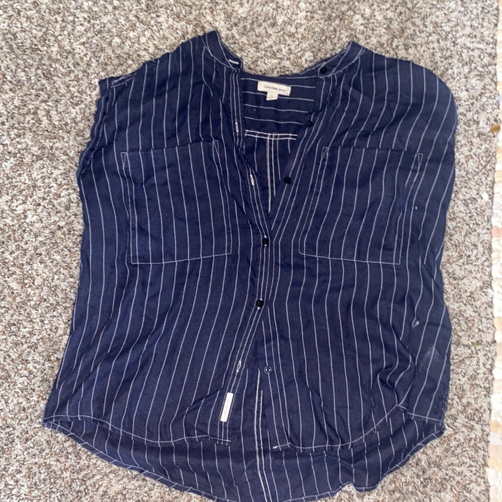 Navy striped Calvin Klein shirt
